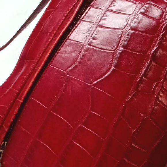Monsac red snake embossed leather purse - Picture 8 of 11